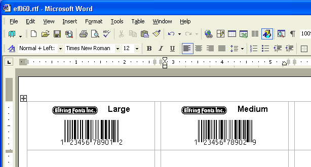 Print Bar Code Labels Using Your Word Processor A Barcode Font And 