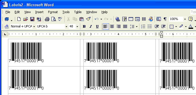 Print bar code labels using your word processor a barcode font, and ...